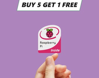 Raspberry Pi Inside Vinyl Sticker Logo Emblem Badge 19x24mm [800]