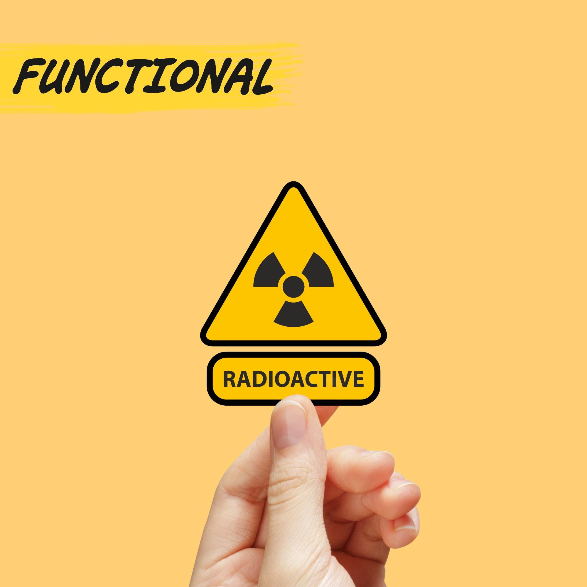Radioactive Warning Sign Vinyl Sticker – Parody Label [1104] - Etsy