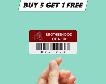 Command & Conquer NOD asset tag Vinyl Sticker Label Badge Logo 2 x 1in [895]