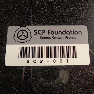SCP Foundation asset tag Vinyl Sticker / Label / Aufkleber / Badge / Logo 2 x 1in [810]