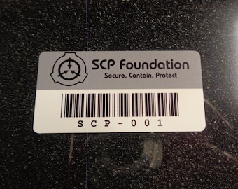 SCP Foundation asset tag Vinyl Sticker / Label / Aufkleber / Badge / Logo 2 x 1in [810]