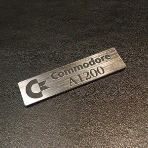 Commodore Amiga 1200 Label / Logo / Sticker / Badge brushed aluminum 49 x 13 mm [263]