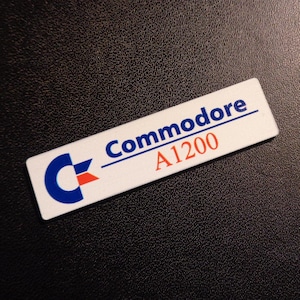 Commodore Amiga 1200 Color Logo / Sticker / Badge brushed aluminum 49 x 13 mm [263f]