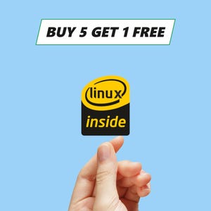Autocollant en vinyle Linux Inside, logo, emblème, 19 x 24 mm [801]