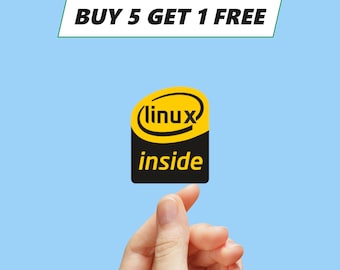 "Linux Inside Vinyl Aufkleber ""Linux"" Logo Emblem Badge 19 x 24 mm [801]"