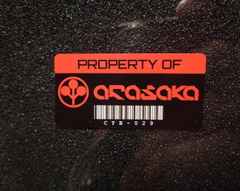 Arasaka Corporation asset tag Vinyl Sticker / Label / Aufkleber / Badge / Logo 2 x 1in [847]