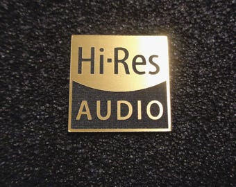 Hi-Res Audio Brushed Gold Emblem Badge - 20x20mm