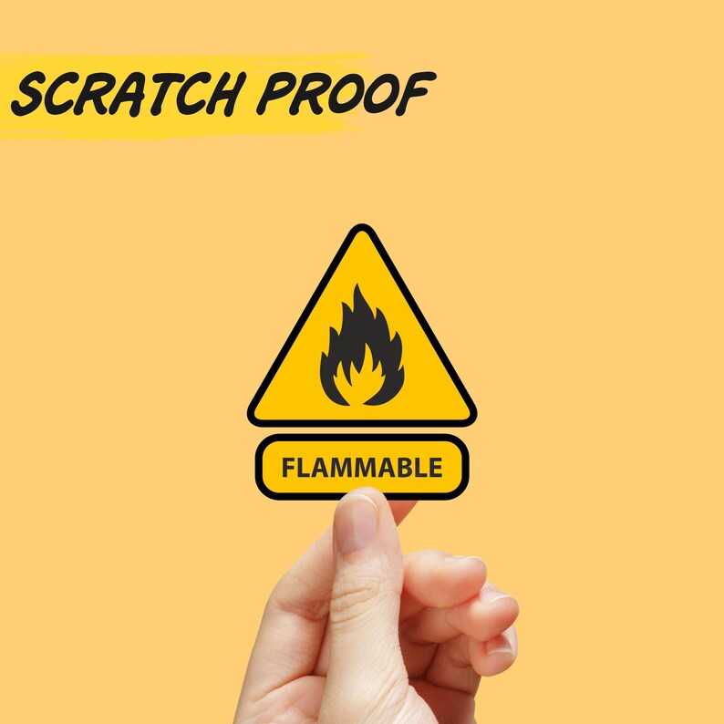 Flammable Warning Sign Sticker – Parody Vinyl Decal [1101] - Etsy