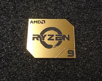 AMD RYZEN 9 cpu PC Logo Label Decal Case Sticker Badge Gold [428g]