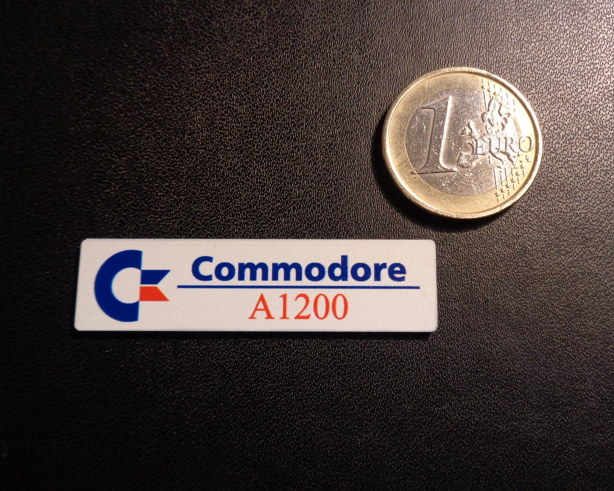 Commodore Computer Sticker Vector Files Commodore Amiga 1200 Color Logo / Sticker / Badge Brushed Aluminum 49 X ...