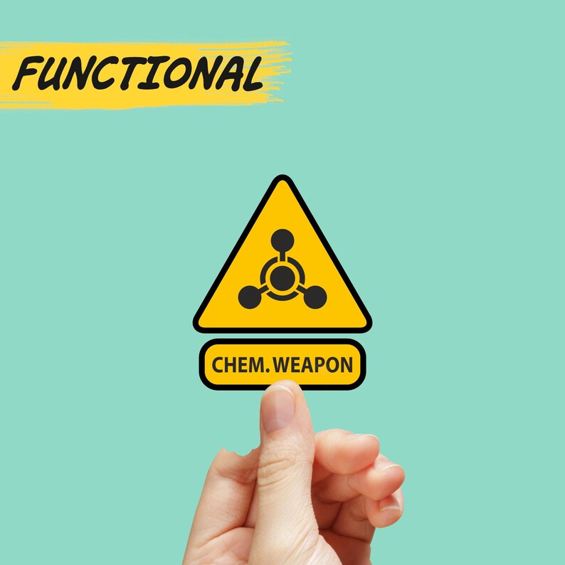 Chemical Weapon Warning Sign Sticker - Parody Vinyl Label [1105] - Etsy ...