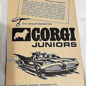Batmobile vintage Corgi Juniors – Nuova su carta con cellophane originale