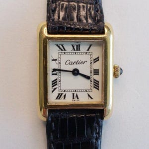 Vintage Cartier Tank Ladies Watch — 18k Plated, Swiss Manual Wind