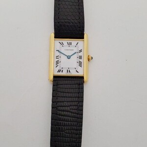 Vintage Cartier Tank Wrist Watch — 18k Gold, Men’s, Working