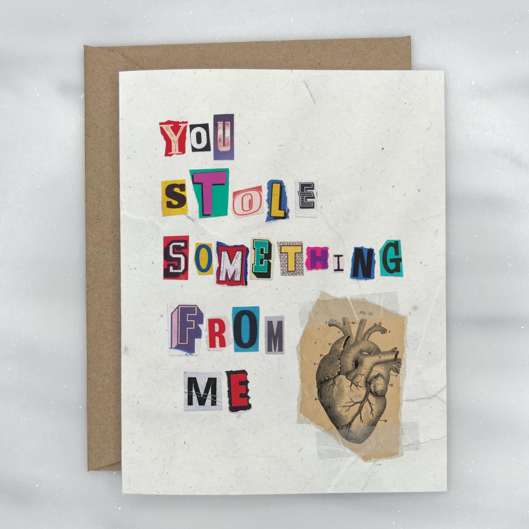 Vintage Ransom Note Ransom Note Valentine - Vintage Style Recycled Paper Greeting Card (A2 ...