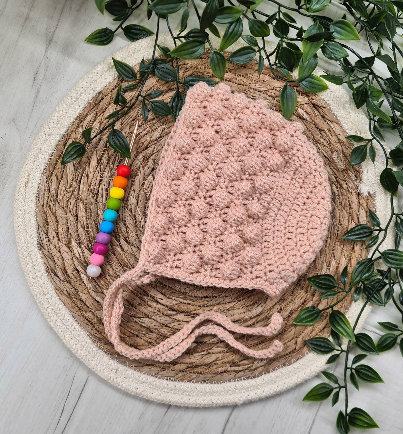 The Rae Bonnet Pattern. Bobble Bonnet 