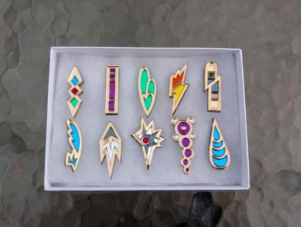 Unova Region 10 Piece Gym Leader Badge Set