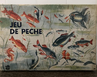 Vintage French fishing game / jeu de pêche / Hellar Arno Design