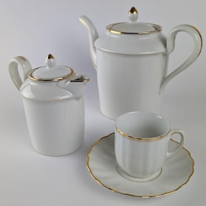 Service à café Adolphe Hache - 26 pièces en porcelaine française du XIXe siècle - Années 1920