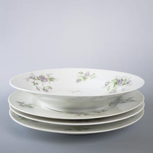 Set of 4 Limoges plates by Bernardaud & Co. (1900-1914) – Berenice design with polychrome decal and gilding