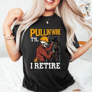 Cableado hasta que me jubile PNG: Humor de electricista Calavera Liniero Electricista png Arte de trabajador vintage (Descarga digital)