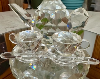 Crystal Tea Set Made With Swarovski Crystal - Tea Set Miniature