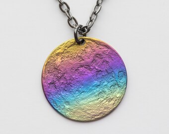 Rainbow Moon Necklace - LGBTQ+ Pride - 30" Chain with 1" Pendant
