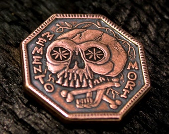 Memento Mori /Memento Vivere Copper Coin - Reminder Stoic Gift