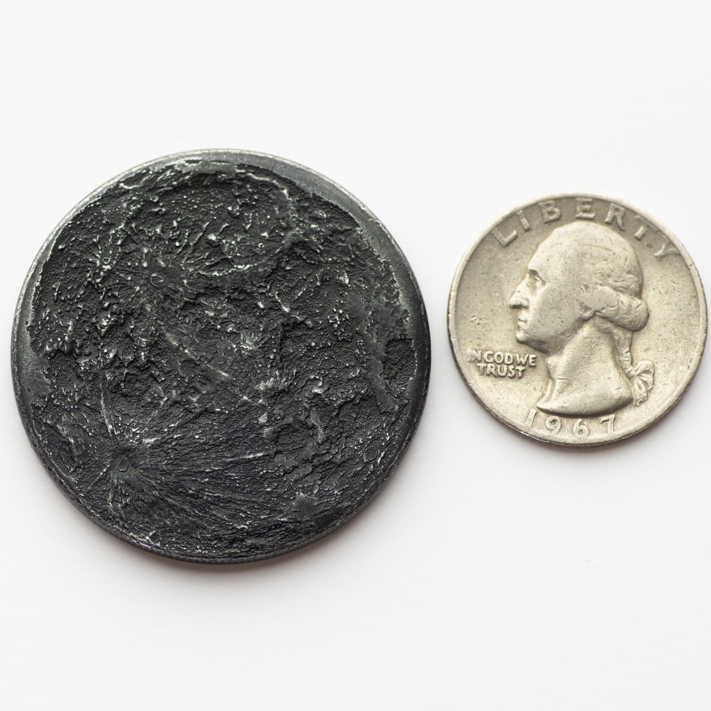 Black Iron Large Super New Moon Coin - 1.5 in Blackened Iron - Etsy