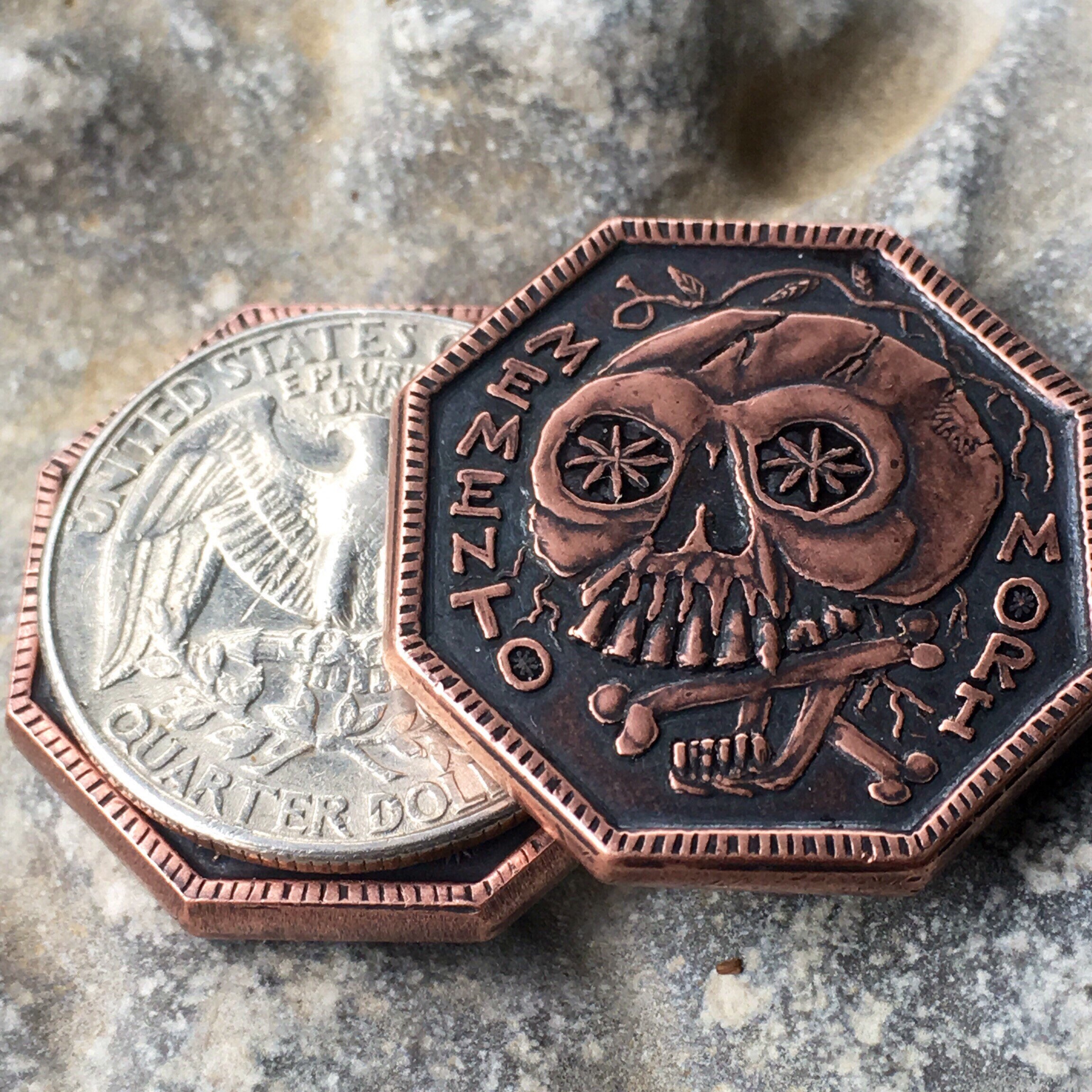 Memento Mori /memento Vivere Copper Coin - Reminder Stoic Gift - Etsy Hong  Kong