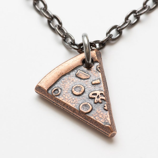 Single Copper Slice of Supreme Pizza Necklace