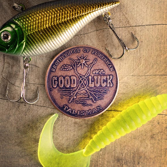 coin fishing lure Brotherhood of Fisherman Good Luck Talisman