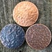 Hammered Copper Worry Stone Coin with optional patina 