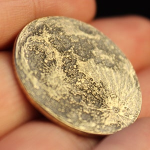 Harvest Moon Coin - 1" brass moon token - Realistic Moon Gift