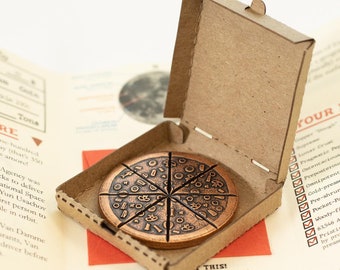 Pizza Moon Supreme Pizza Lunar Coin in Copper with Tiny Pizza Box