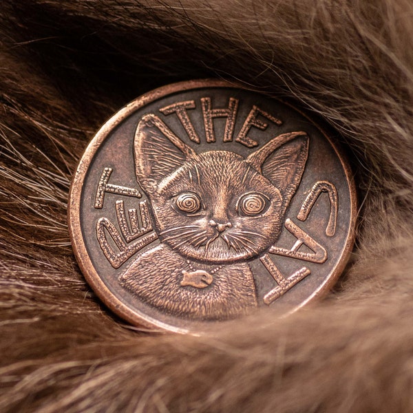 Pet the Cat / Flip Again Copper Decision Maker Coin