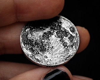 Silver Full Moon Coin - 1"