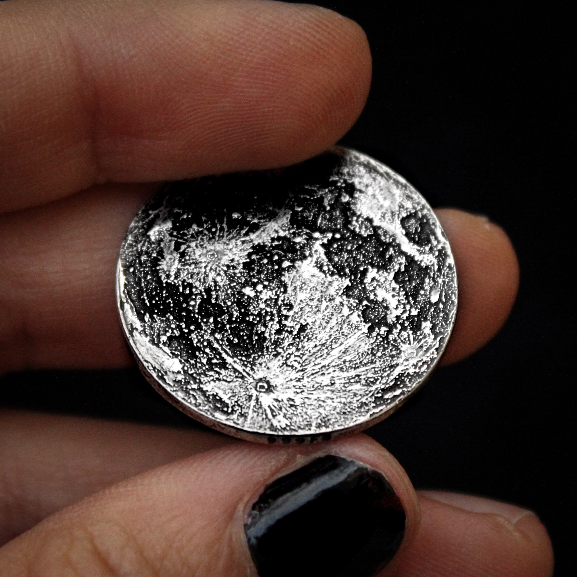 Buy Silver Full Moon Coin - 1 in / 26 Mm Online in India - Etsy