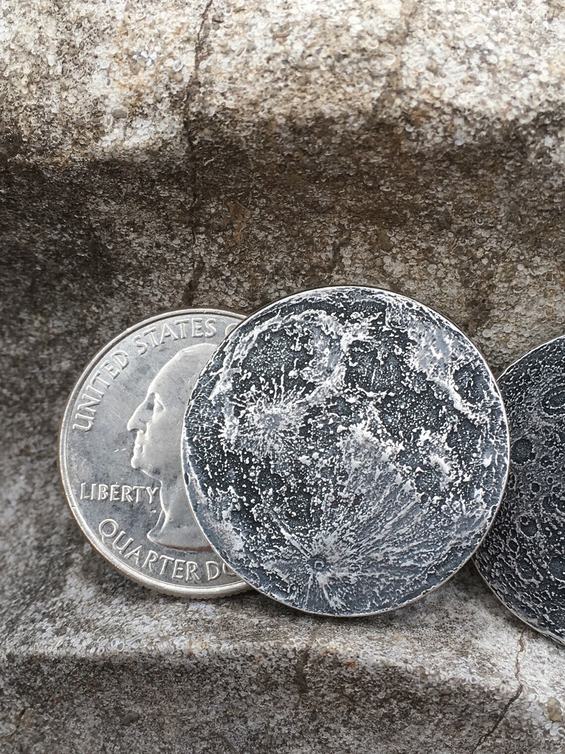 Silver Full Moon Coin 1 Etsy