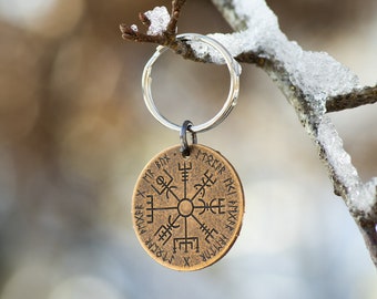 Vegvisir Norse Compass Bronze Keyring