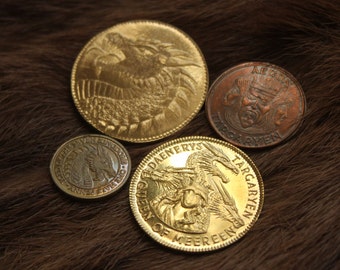 House Targaryen Set of 4 coins -Officially Licensed ASOIAF