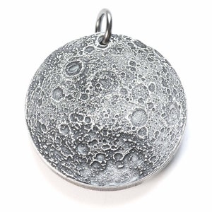 Collar o dije de superluna de plata (grande, 1,5")