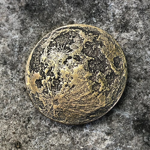 Black Iron Large Super New Moon Coin 1.5 Blackened Etsy