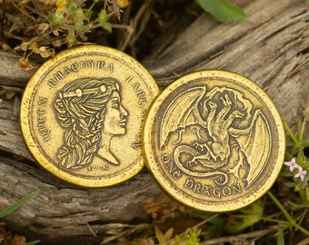 Moneda de Dragón Dorado de Rhaenyra Targaryen, licencia oficial de Canción de hielo y fuego, Fuego y sangre