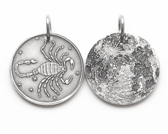 Zodiac Scorpio Moon Silver Necklace