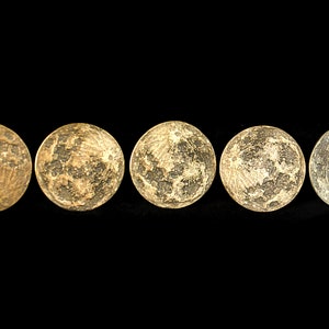 Five 1 Brass Moon Coins Harvest Moon Bundle Bulk Gifts image 6