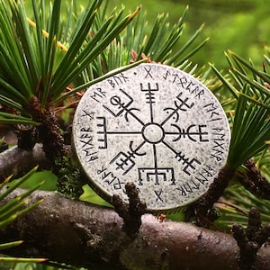 Puur zilveren 1 troy ounce Vegvisir Wayfinder dikke munt