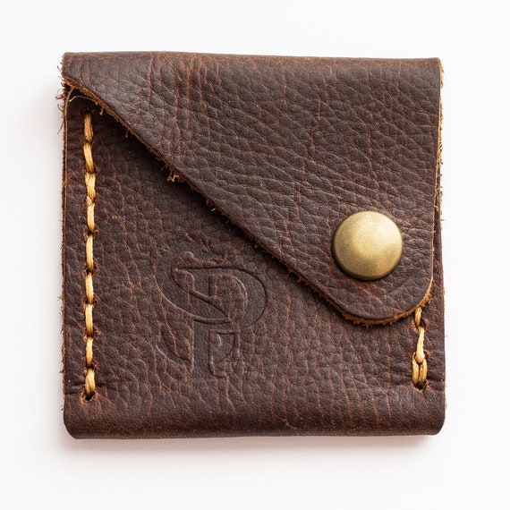 Square Leather Coin Pouch - Etsy