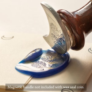 RIVENDELL Elvish Trees Wax Seal Coin - Crescent Moon Shape