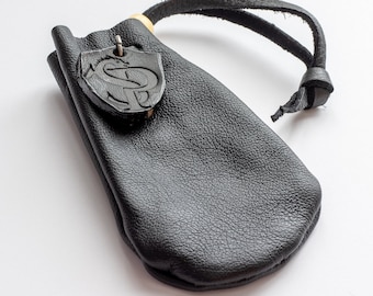 Leder Kordelzug Münztasche